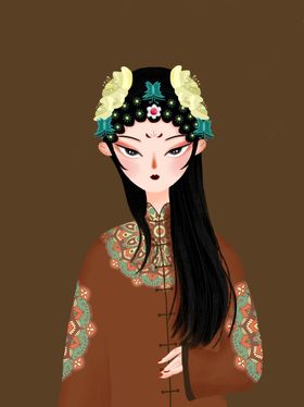 插画素材卡通橘子植物明信片