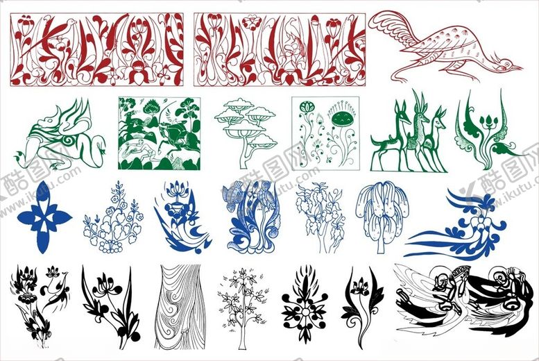 编号：33833011020408178858【酷图网】源文件下载-传统图案神兽图案古典花纹