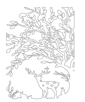 镂空树枝  小鹿