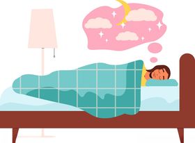 熟睡的人盖着格子被