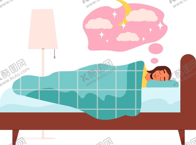 编号：20038004141451238250【酷图网】源文件下载-熟睡的人盖着格子被