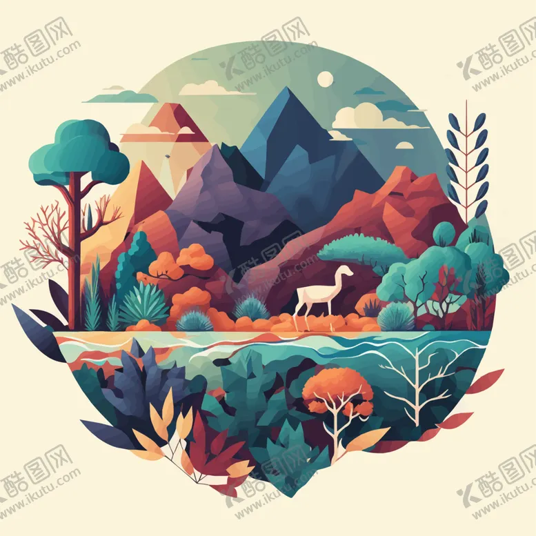 编号：82303212101602359680【酷图网】源文件下载-森系手绘清新风景