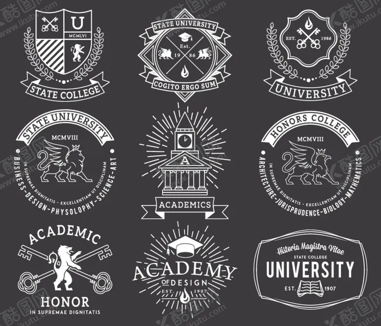 编号：90829503132327021458【酷图网】源文件下载-大学徽标图标