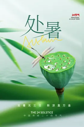 处暑海报飞机稿节气设计微信图