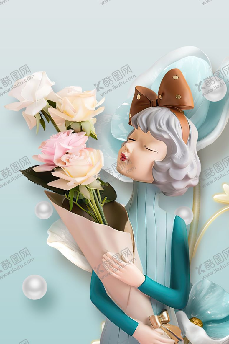编号：30247909160711235603【酷图网】源文件下载-抽象少女瓷娃娃儿童装饰画