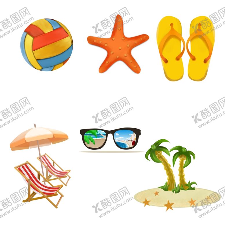 编号：24931807030729025967【酷图网】源文件下载-卡通海洋沙滩天空海岛背景