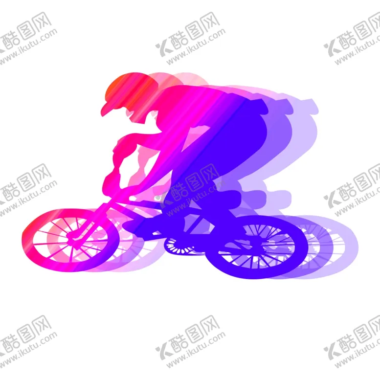 编号：42555606260322118950【酷图网】源文件下载-彩色重影系列运动自行车