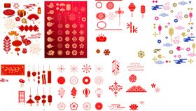 红色节庆装饰图案素材包