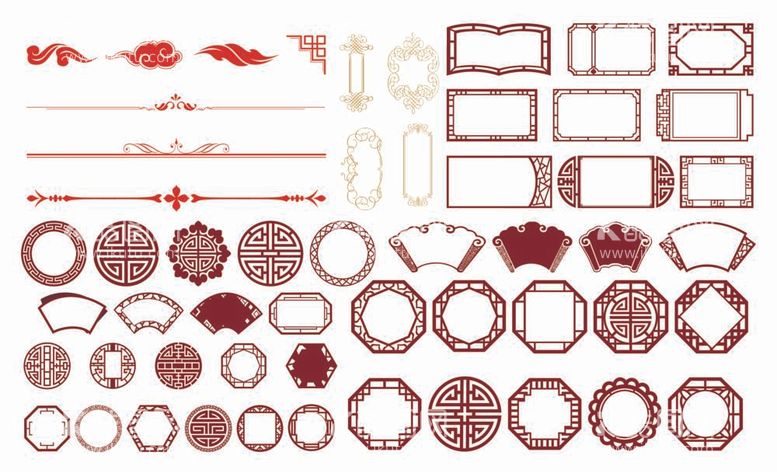 编号：13014412040433143195【酷图网】源文件下载-中式花纹边框