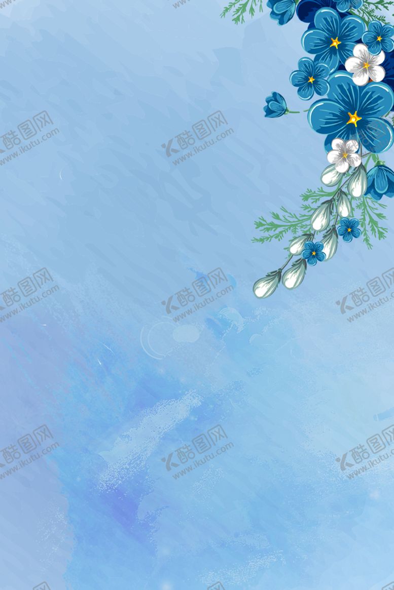 编号：01294509241153462617【酷图网】源文件下载-蓝色花朵背景