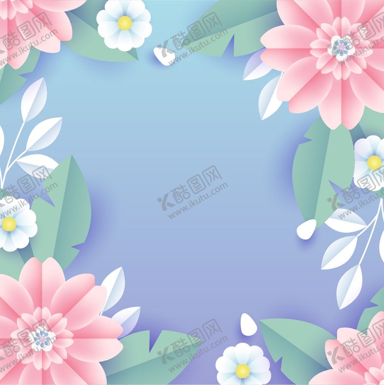 编号：91260801251813136958【酷图网】源文件下载-纸质风格花背景 