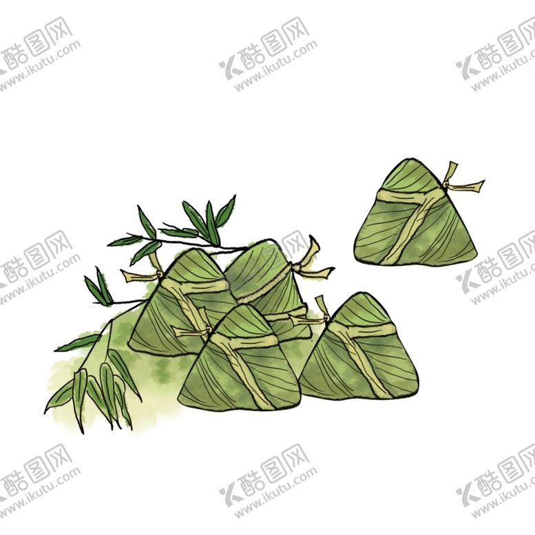 编号：45686809192348399124【酷图网】源文件下载-手绘卡通粽子元素