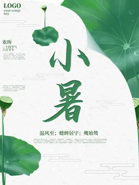 小暑中式大微信海报单图