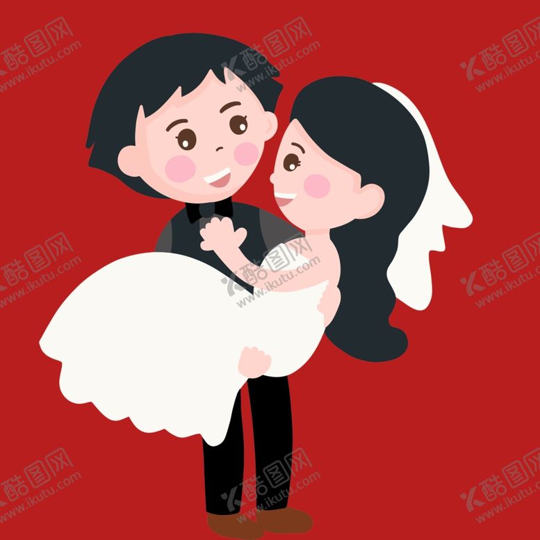 编号：26813702030037319673【酷图网】源文件下载-手绘结婚男女