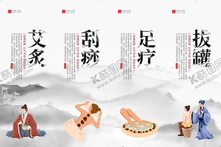 编号：30350910152333094467【酷图网】源文件下载-大气中医理疗推拿按摩挂画海报
