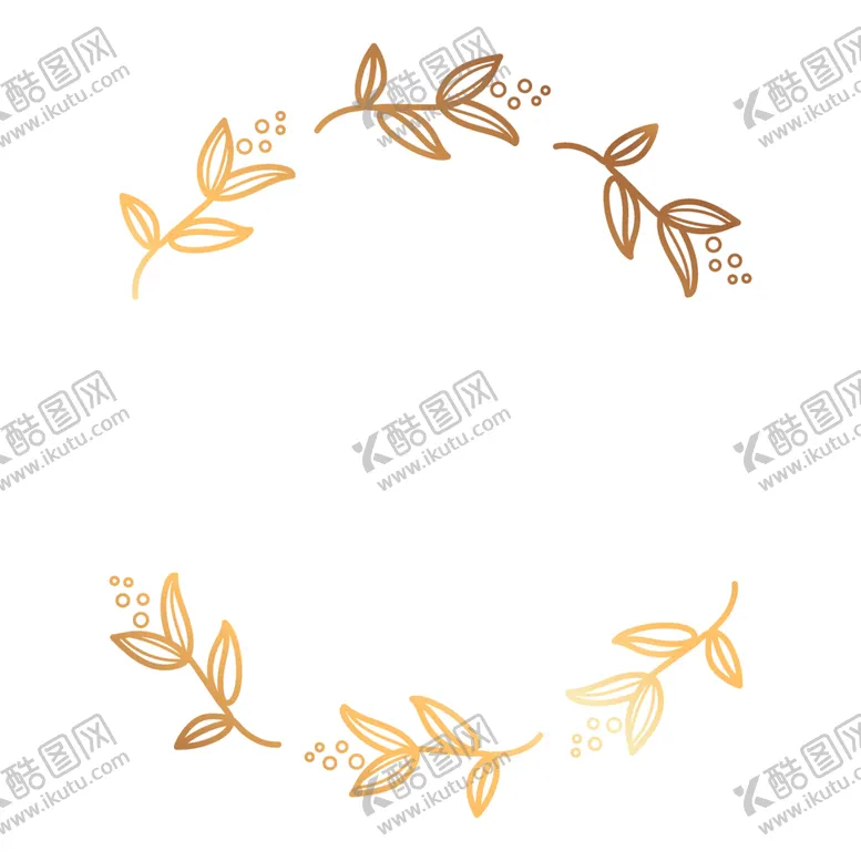 编号：98938101310332004907【酷图网】源文件下载-花草金色边框