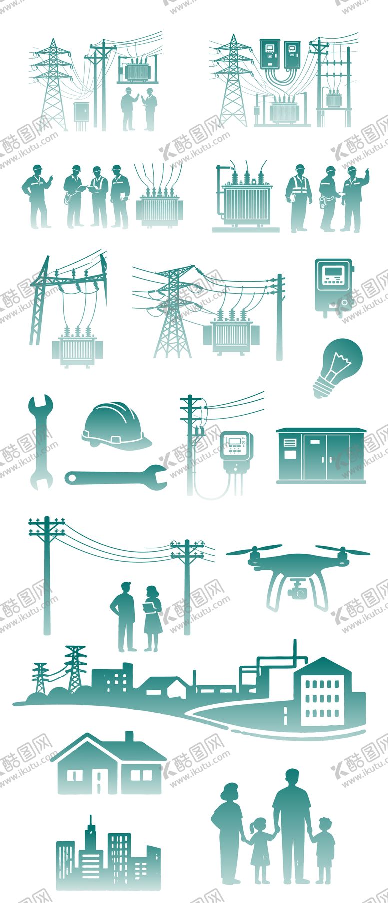 编号：96295104241947407200【酷图网】源文件下载-电网元素插图