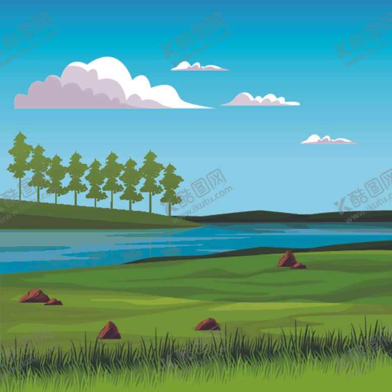 编号：46377310122111304146【酷图网】源文件下载-草地蓝天