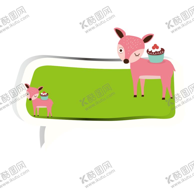 编号：35033709261613481046【酷图网】源文件下载-卡通边框小鹿蛋糕