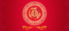 红色喜庆古风国风活动海报背景