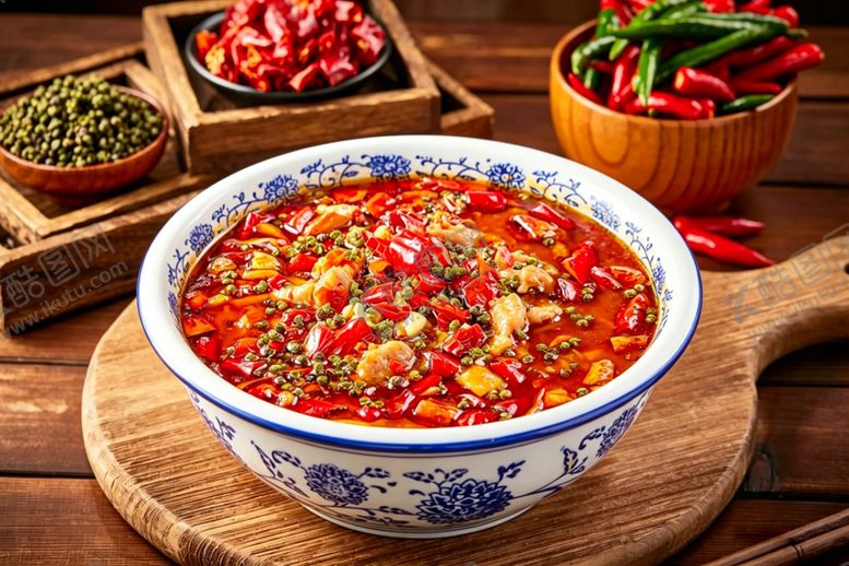 编号：68213104302047277821【酷图网】源文件下载-美味川味麻辣水煮肉片