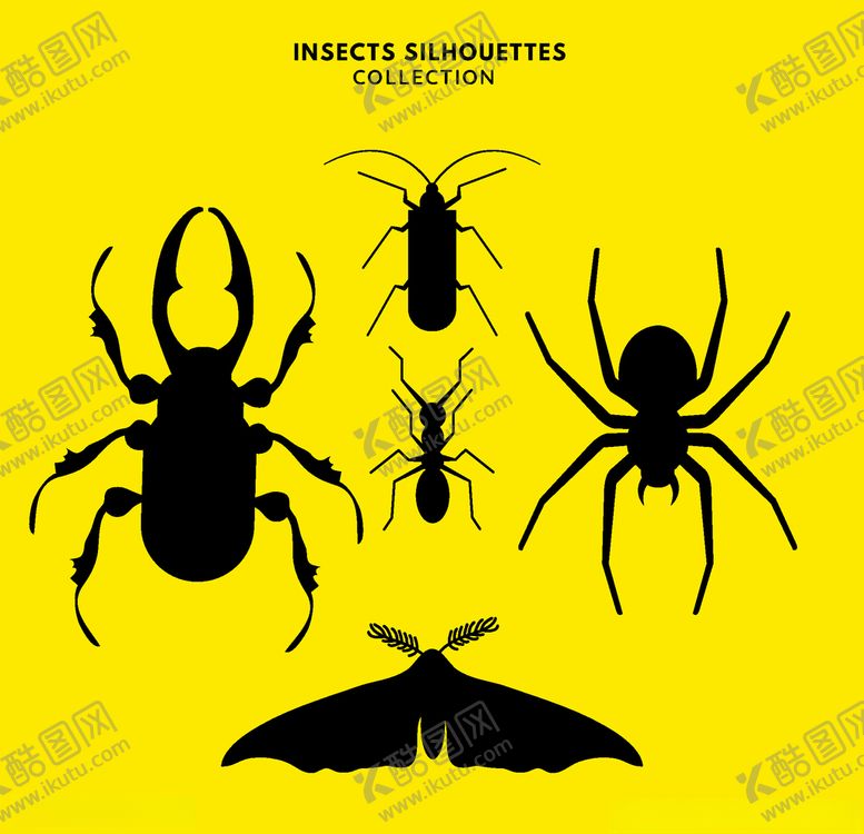 编号：15957610291045009562【酷图网】源文件下载-昆虫剪影