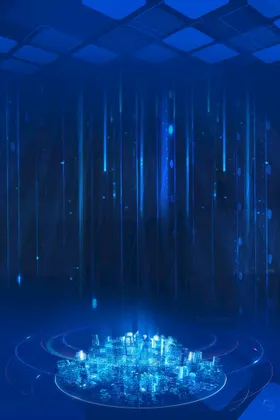 蓝色背景几何素材科技大气