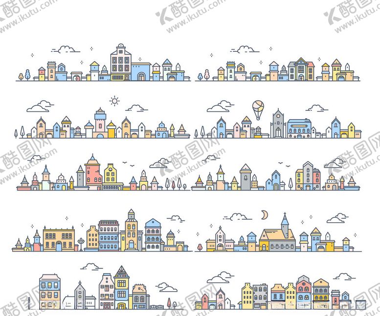 编号：78042511200308248323【酷图网】源文件下载-城市建筑插画