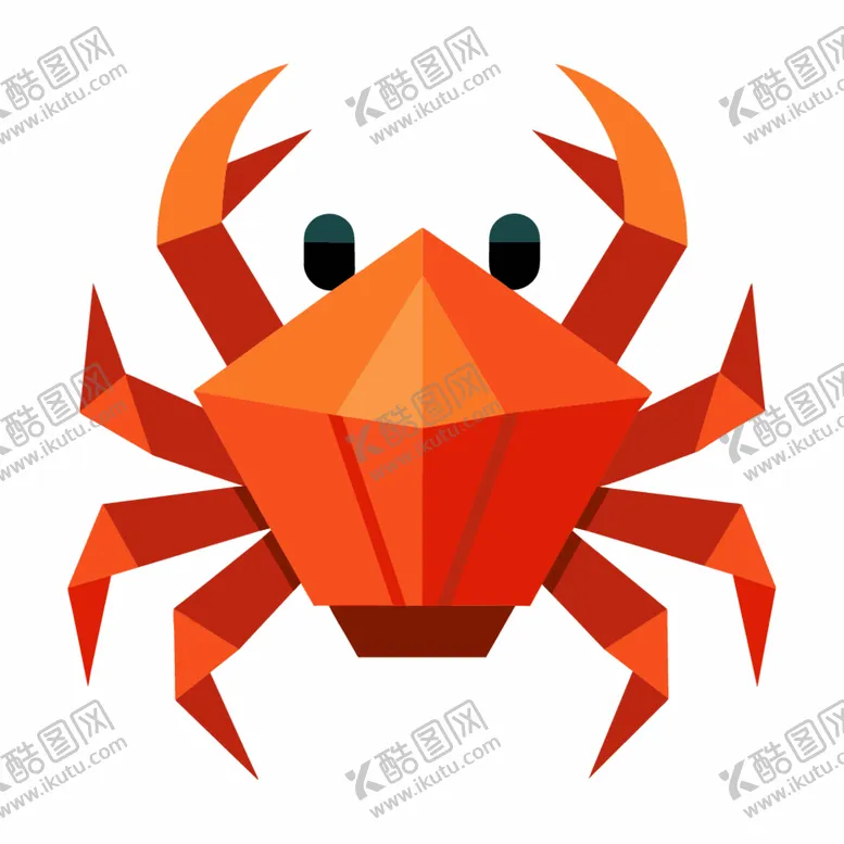 编号：19956002260756388343【酷图网】源文件下载-折纸设计的螃蟹