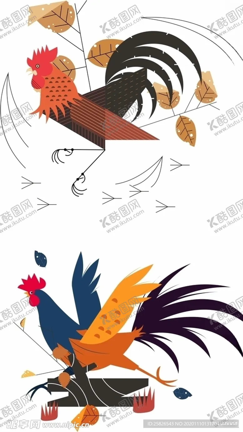 编号：20578504190322235067【酷图网】源文件下载-公鸡矢量
