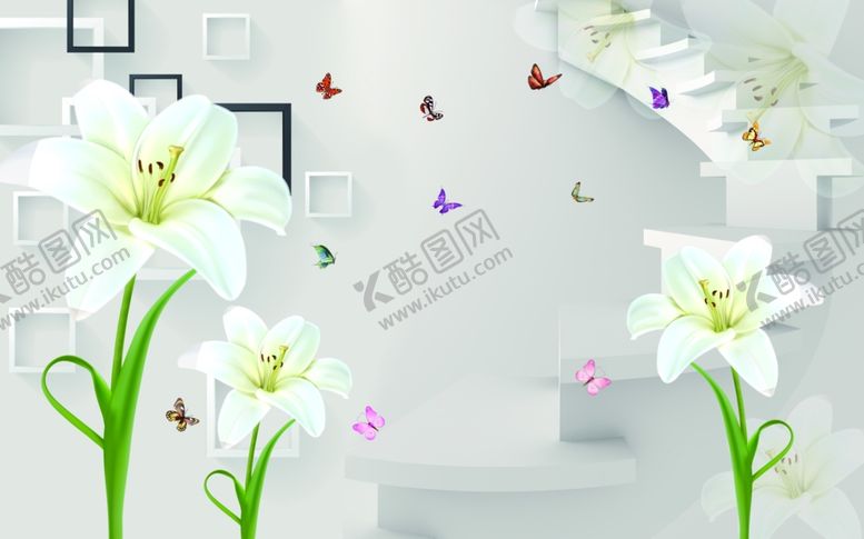 编号：17219110010549026470【酷图网】源文件下载-玫瑰花背景立体背景