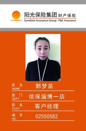 阳光保险胸牌