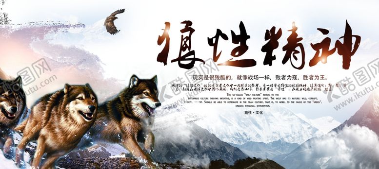编号：86135104281358268056【酷图网】源文件下载-狼性精神企业文化宣传展板素材