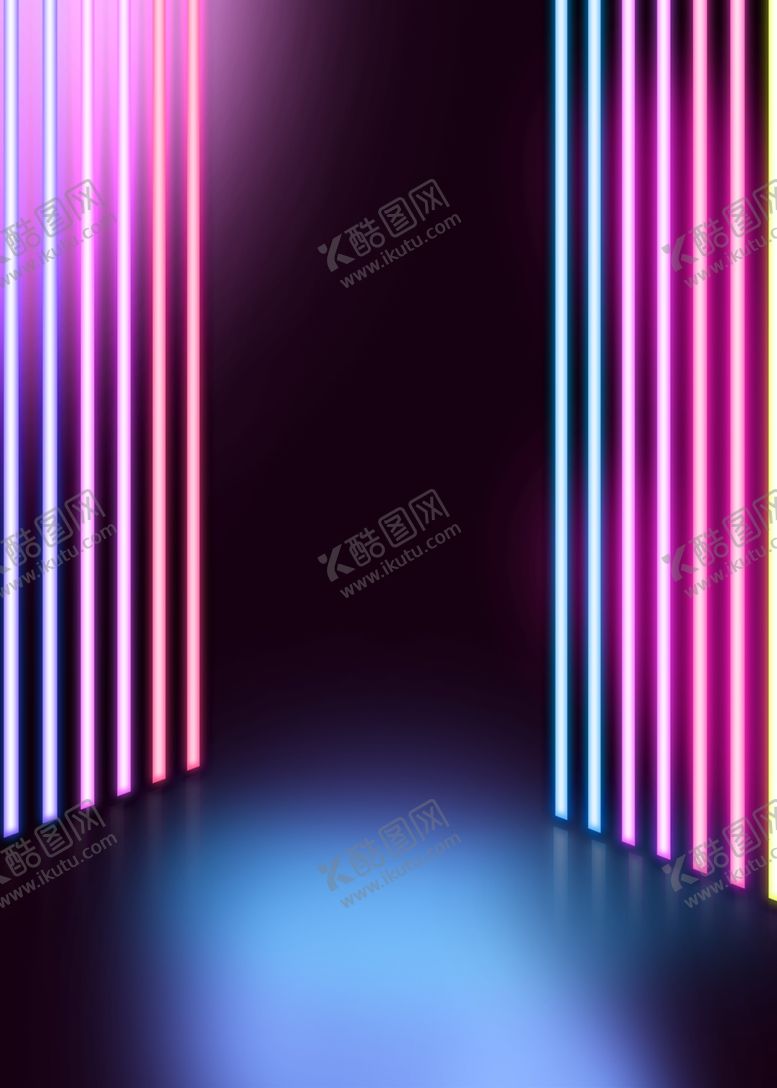 编号：49761005150920173295【酷图网】源文件下载-霓虹灯管光效立体背景