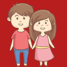 手绘情侣恋人卡通爱男女