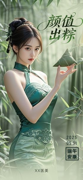 医美端午节颜值出粽海报