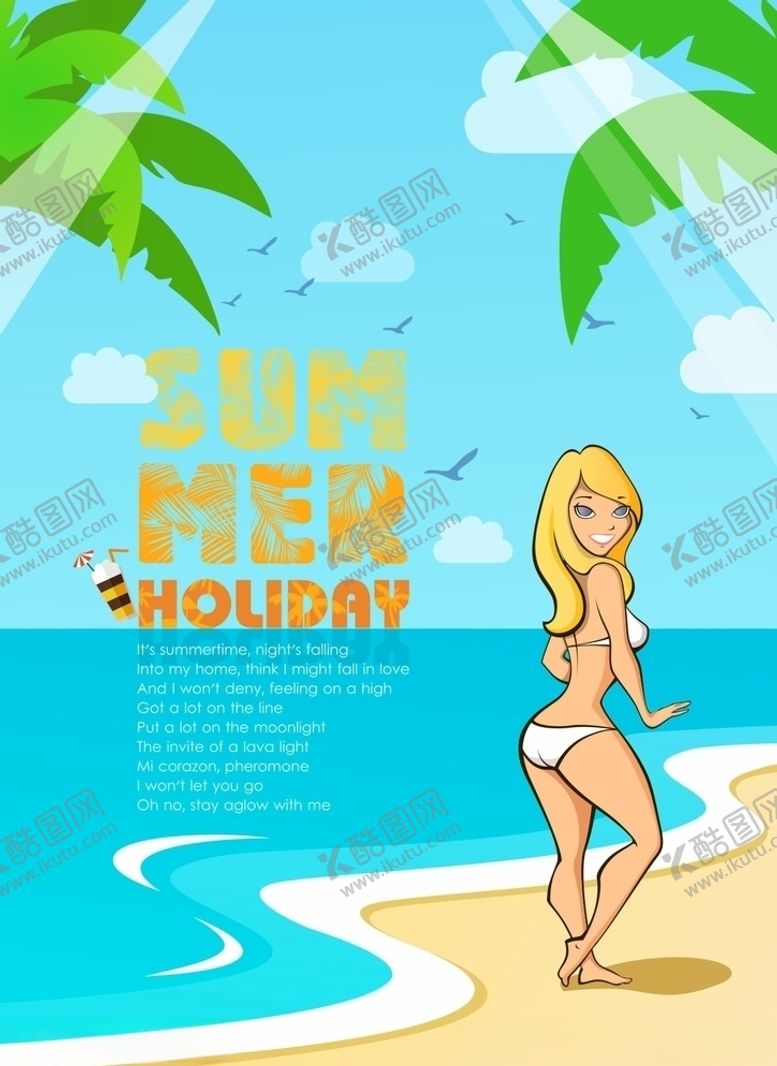 编号：54908410280908009530【酷图网】源文件下载-阳光沙滩比基尼