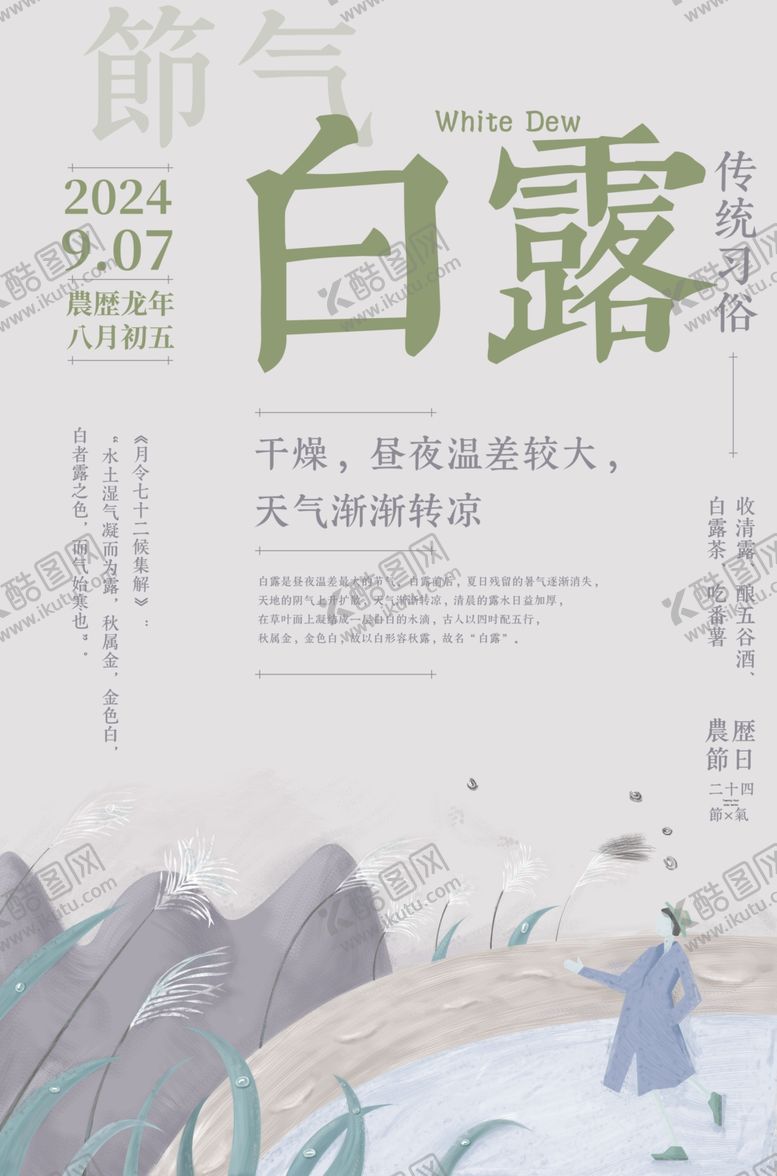 编号：21655001201826074181【酷图网】源文件下载-雨水二十四传统节气海报