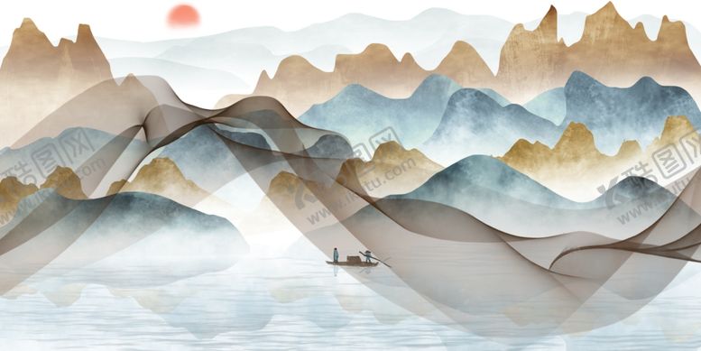 编号：18519209191444257656【酷图网】源文件下载-水墨山水