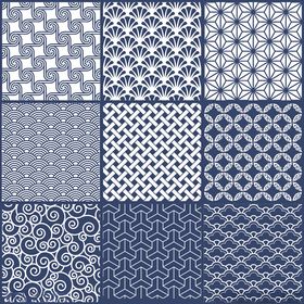 蓝白几何图案瓷砖设计集合