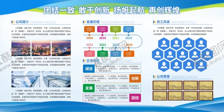 编号：45476101312340407917【酷图网】源文件下载-蓝色展板公司设计