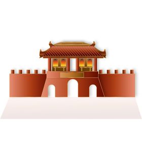 手绘古建筑