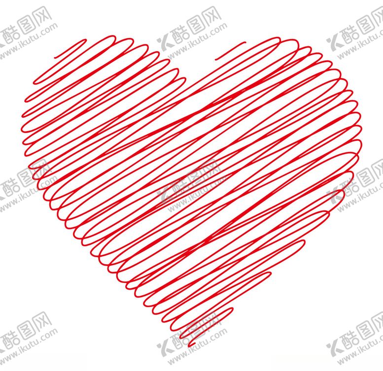唯美手绘爱心线描天生一对小清新