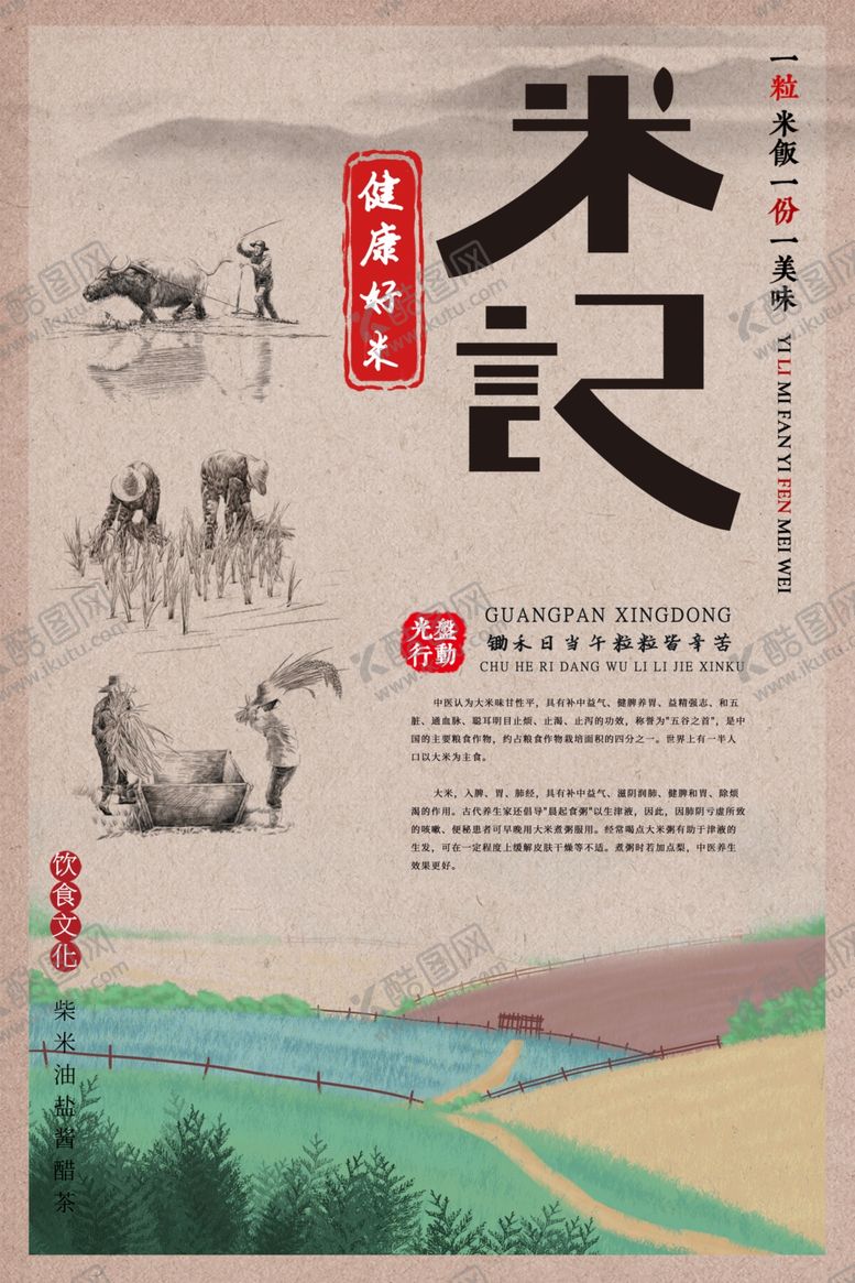 编号：50412105101857355424【酷图网】源文件下载-米记大米食材宣传海报素材
