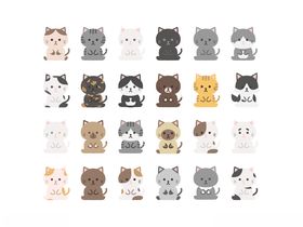多样可爱猫咪图案集合