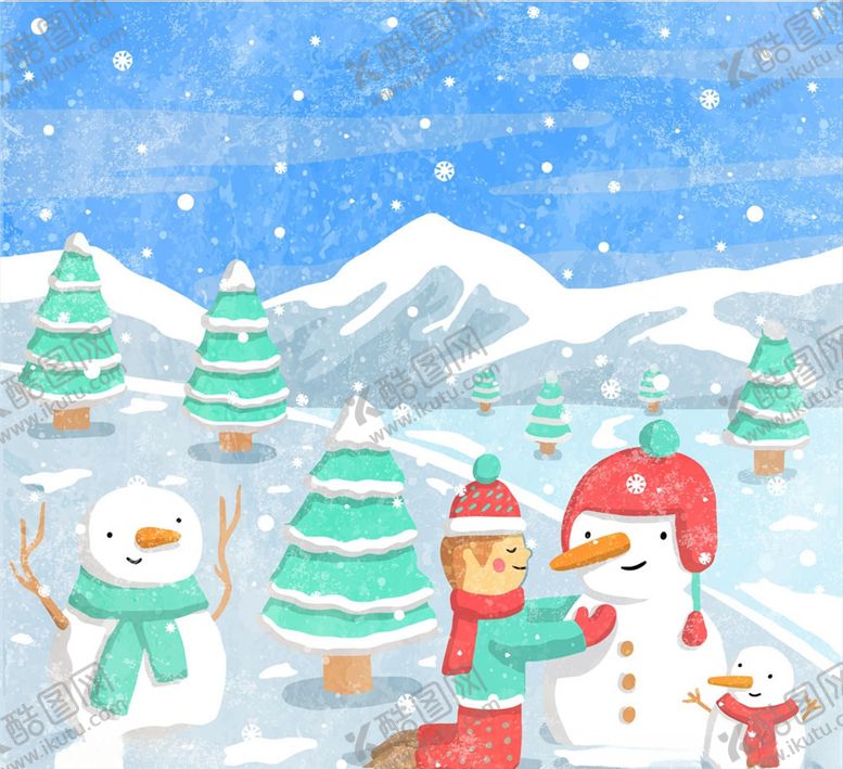 编号：48189409262148068105【酷图网】源文件下载-雪地堆雪人的男子