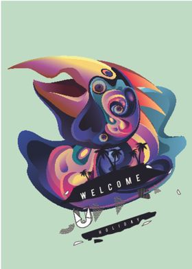 抽象炫彩液态图案