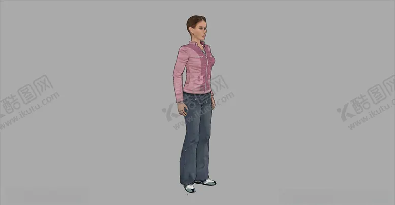 编号：16225604200119577034【酷图网】源文件下载-3d现代站姿女性su模型