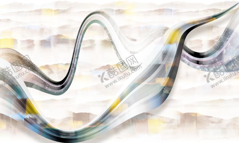 编号：96847109101533282747【酷图网】源文件下载-新中式抽象山水背景墙