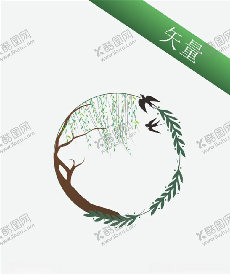 编号：34015010300044105826【酷图网】源文件下载-春天树叶边框